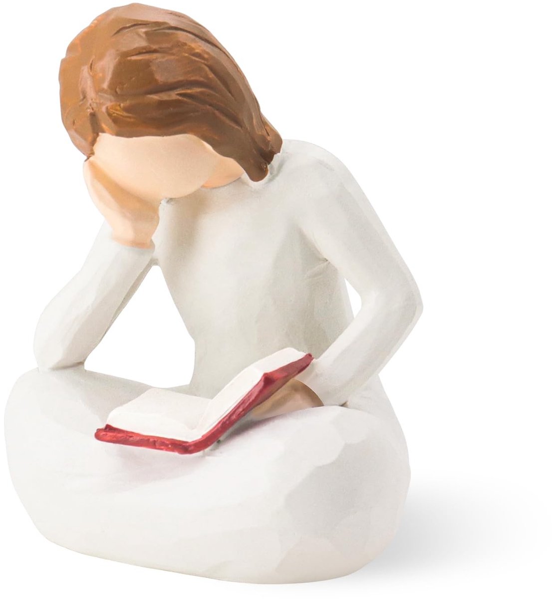 Dailygoods - Vrouwen denker sculptuur, hars lezen vrouw beeldje, ornamenten voor planken, denkend meisje hars ambachten, lezen vrouw standbeeld voor bureau boek plank kantoor decor en boek minnaar