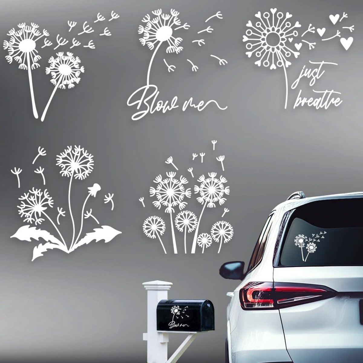 Dailygoods- Auto Stickers Reflecterend - Paardebloem Stickers