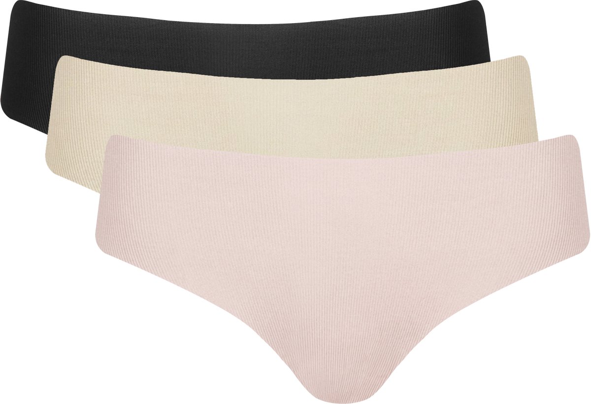 Perfect To Go Brazilian (3-pack) Onderbroek - Black/Blossom/Cream - Maat S/M