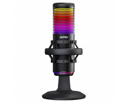 APO Electronics®- APO-1 - Professionele Gaming Microfoon / USB / RGB - Cardioïde Richting / Geschikt voor PS5 PS4 PC XBOX MAC - Voor Podcasts - Streaming - Opnames - Metalen Frame - Zwart