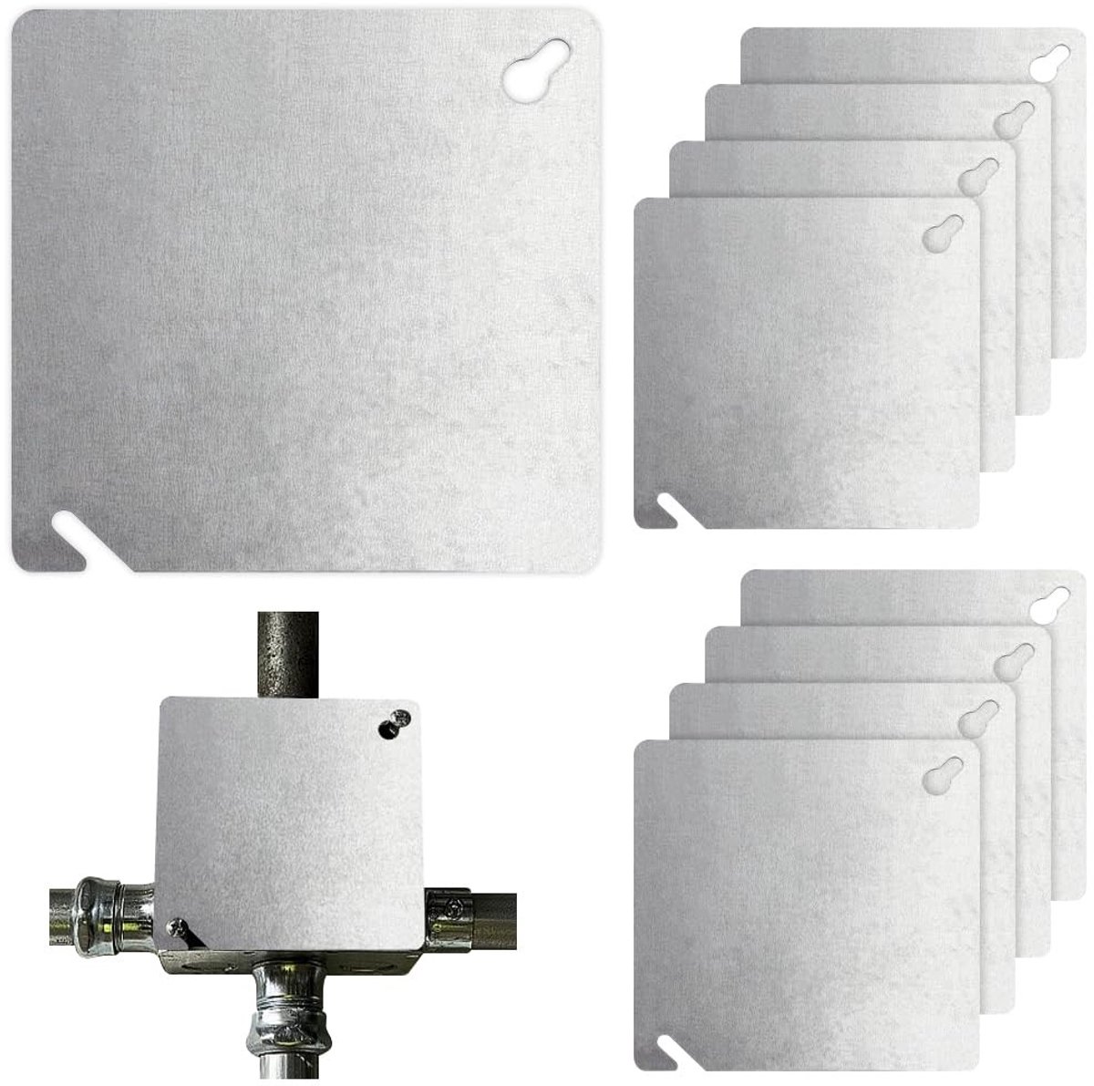Dailygoods - Set van 10 Metalen Afdekplaten voor Elektrische Schakelkasten
