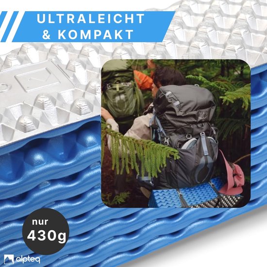 Dailygoods- Slaapmat Ultralicht - Waterdicht - Isolerend - IXPE-schuim - Compact Opvouwbaar - Ligoppervlak 186 × 56 × 2 cm - Kampeermat van Dailygoods — afbeelding 4