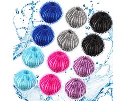 12 Stuks Pluisballen - Huisdierhaar Wasballen - Haarvanger Wasbollen - Wasmachine Huisdierhaarverwijderaar - 6 Kleuren - Ontharing - Verminder Kalkaanslag,Stof en Geuren - Voor Hondenhaar, Dons en Kattenhaar - Voor Wasmachines en Wasdrogers