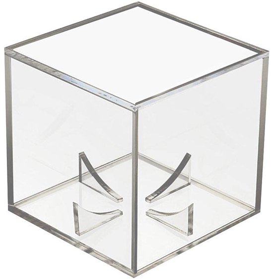 Lege transparante displaybox met interne steunen.