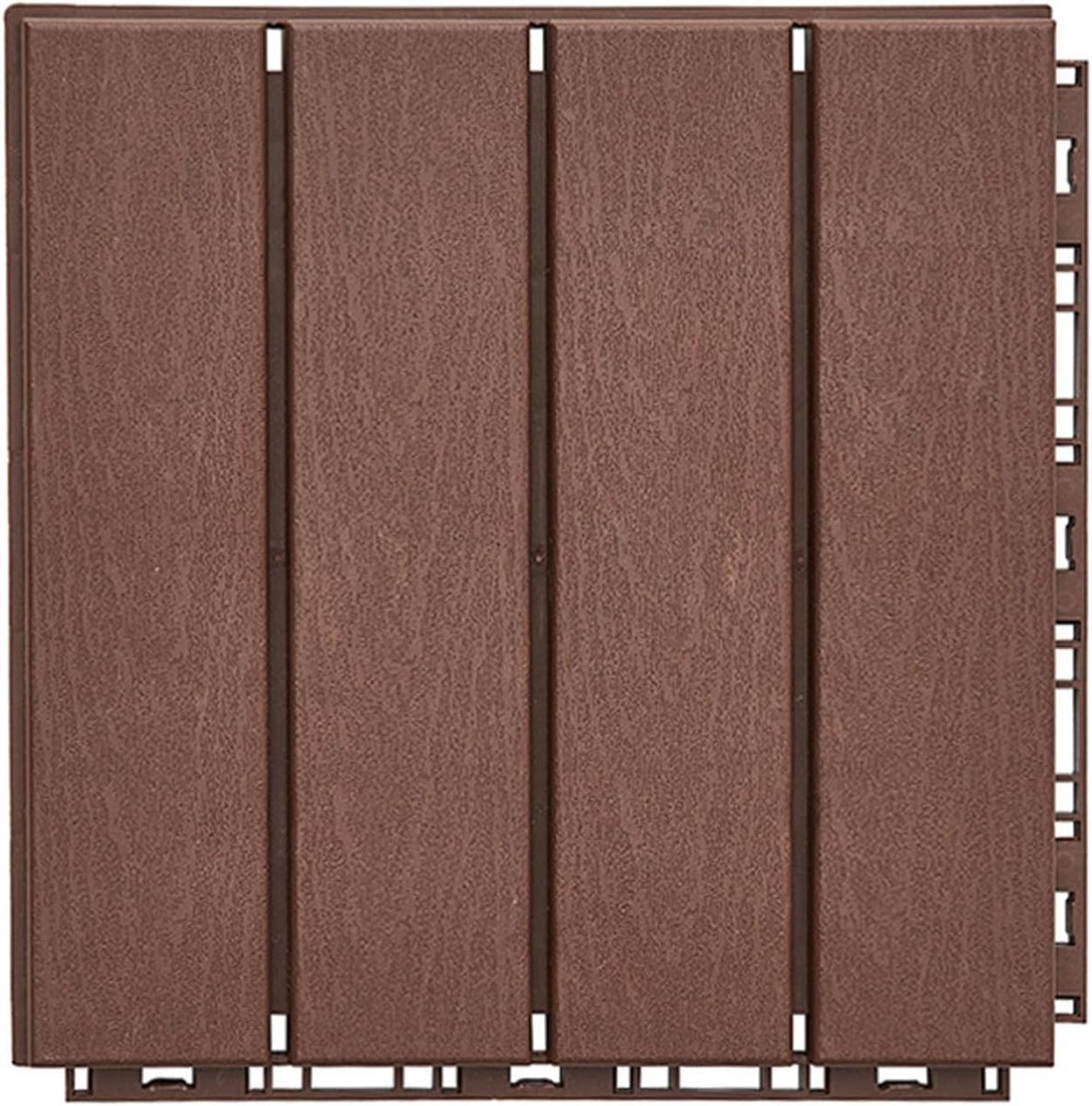 Terrastegels Kunststof - Tuintegels Balkon - Buiten Vloer - In elkaar grijpend Systeem - 30x30 cm - Roodbruin