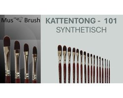MusBrush Serie 101 Penseelset - Kattentong - 13-delig - Synthetisch Bruin Haar - Korte Rode Steel - Voor Alle Verfsoorten - Acryl, Olieverf & Aquarel