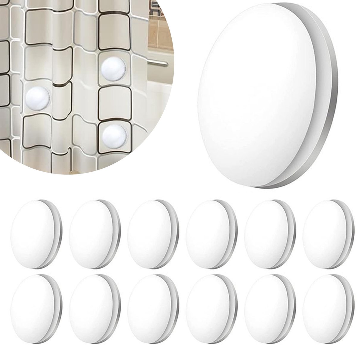 Dailygoods- Gordijngewichten 12 Paar - Douchegordijngewichten - Tafelkleedgewichten - Magnetische Gewichten - Sterke Magneten - Roestvrij Staal