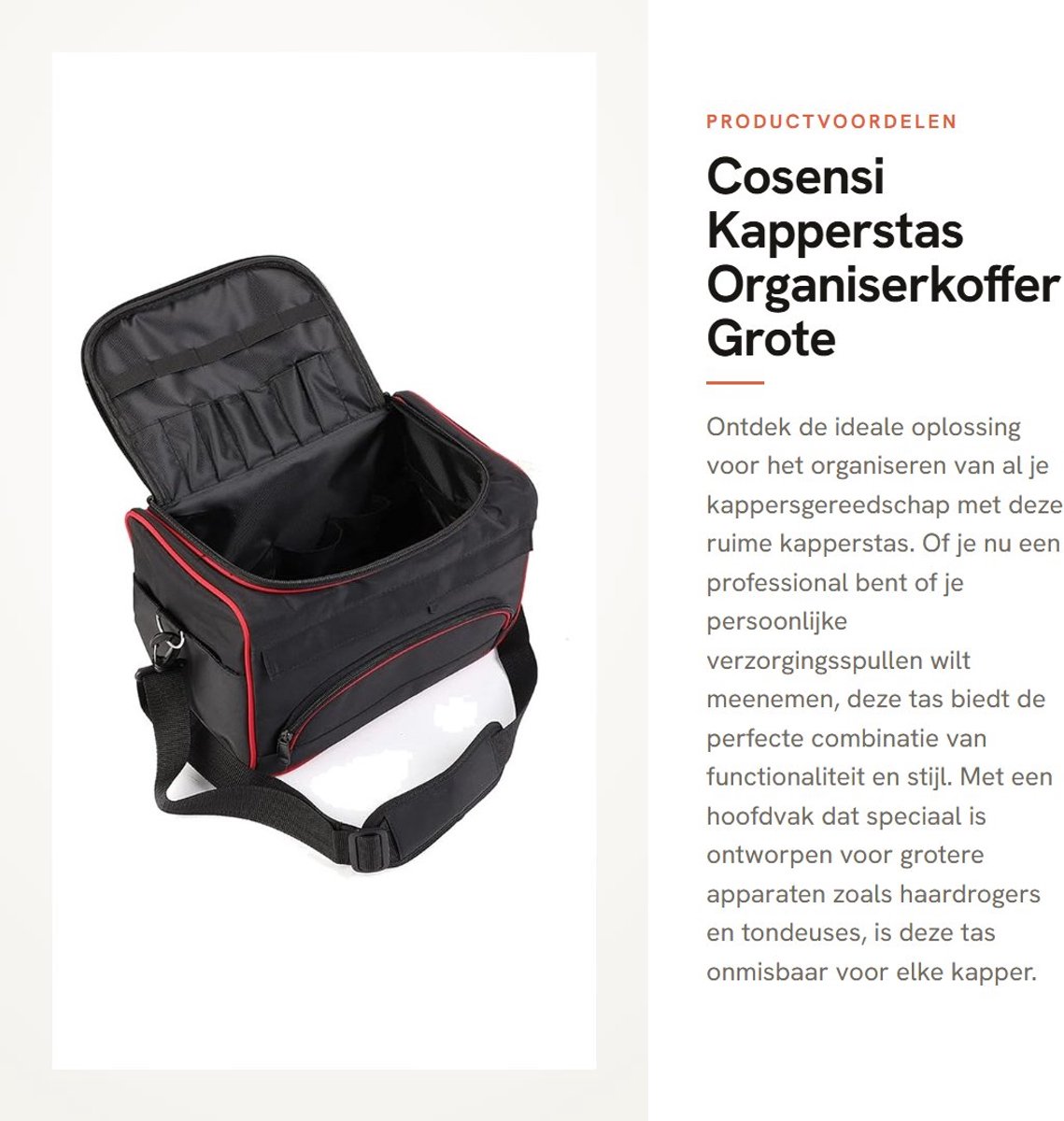 Dailygoods - Kapperstas - Organiserkoffer - Grote capaciteit - Professioneel gebruik - Schouderriem - Voor kappers en persoonlijke reizen