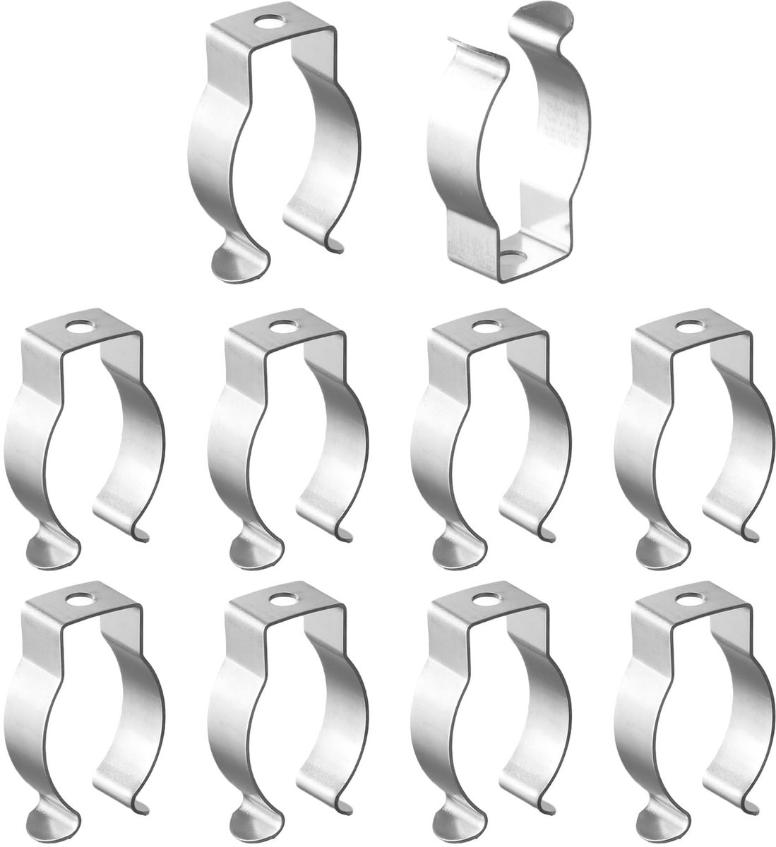 Dailygoods- Veerklem 10 Stuks - U-vormige Buisklem - Roestvrij Stalen Klemmen - 35-40 mm - Gegalvaniseerd - Stevig en Duurzaam