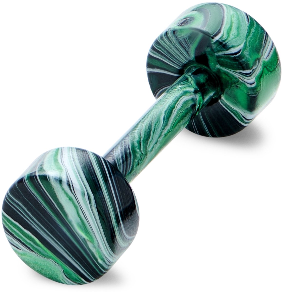Satago | 4 mm Roestvrijstalen Fake Plug Oorbel in Zwart en Groen