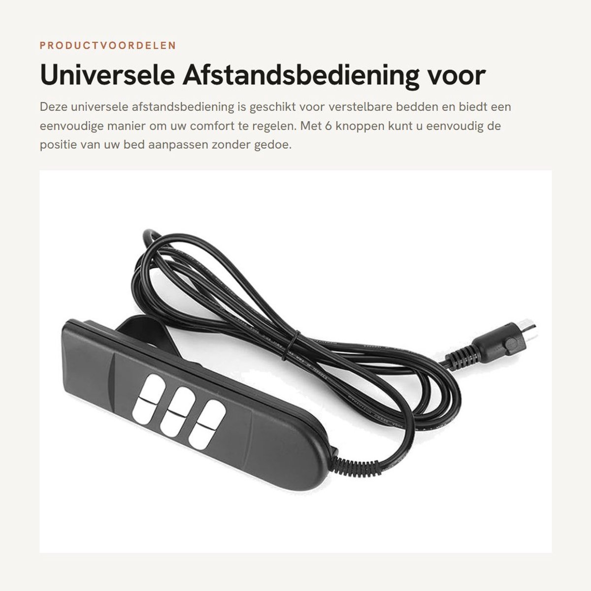 Dailygoods- Afstandsbediening Universeel - 6 Knoppen - Verstelbare Bedden - 5-polig - 17 x 6 x 6 cm - Duurzaam ABS-Materiaal - Bedcontroller
