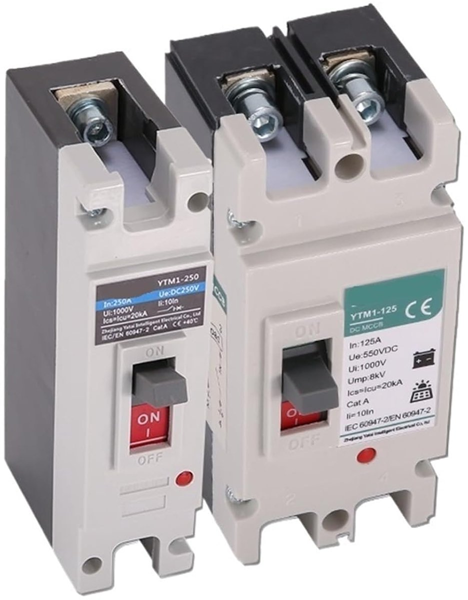 Stroomonderbreker - Beveiligingsschakelaar - Zonne-energie Installatie - Gegoten Behuizing - 250V 125A - Grijs