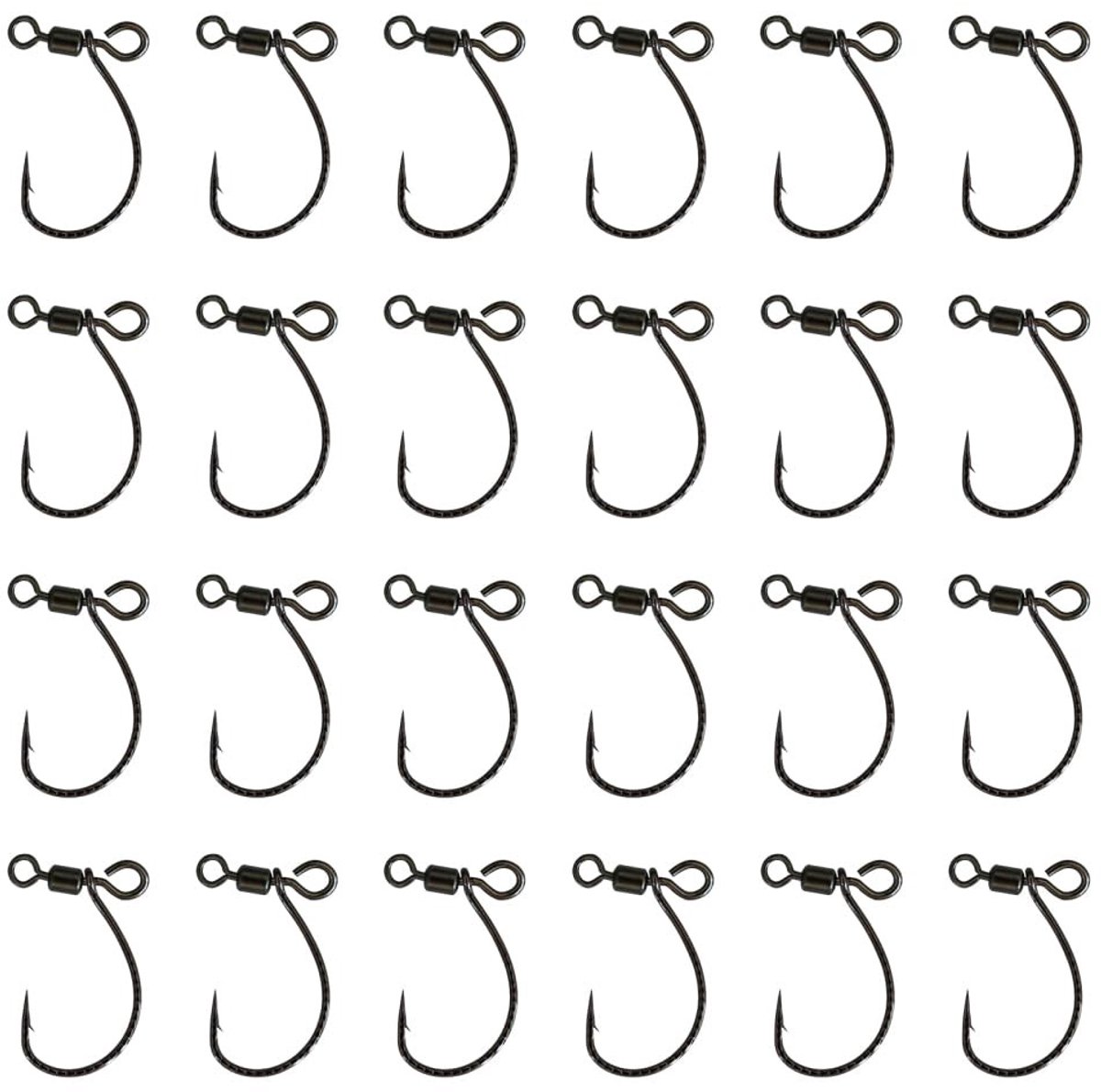 Dailygoods - Hengelhaken 24 stuks voor baars en forel met drop-shot wervels