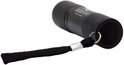 Zwarte Ecodor EcoLight UV zaklamp met polsbandje, van de achterkant gezien.