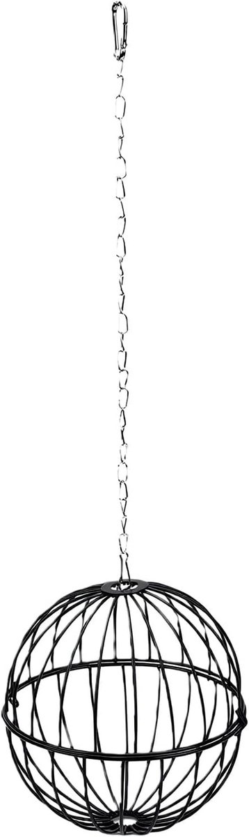 Hangende Voederbal - Kippen Traktatie - Pluimvee Voeden - Roestbestendig Ijzer - 18 cm Diameter - Zwart