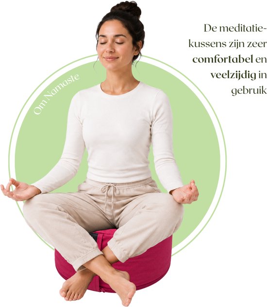 Om Namaste Meditatiekussen Rond - Roze - Pro Rondo van Om Namaste — afbeelding 4