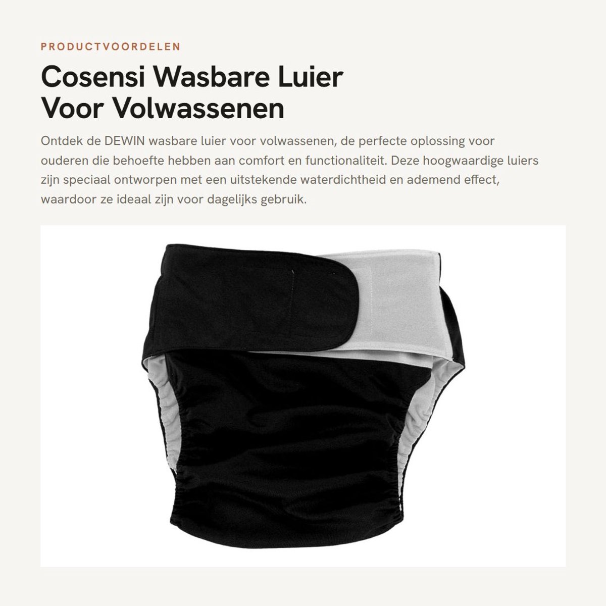 Dailygoods- Wasbare Luier Volwassenen - Herbruikbaar - Verstelbaar