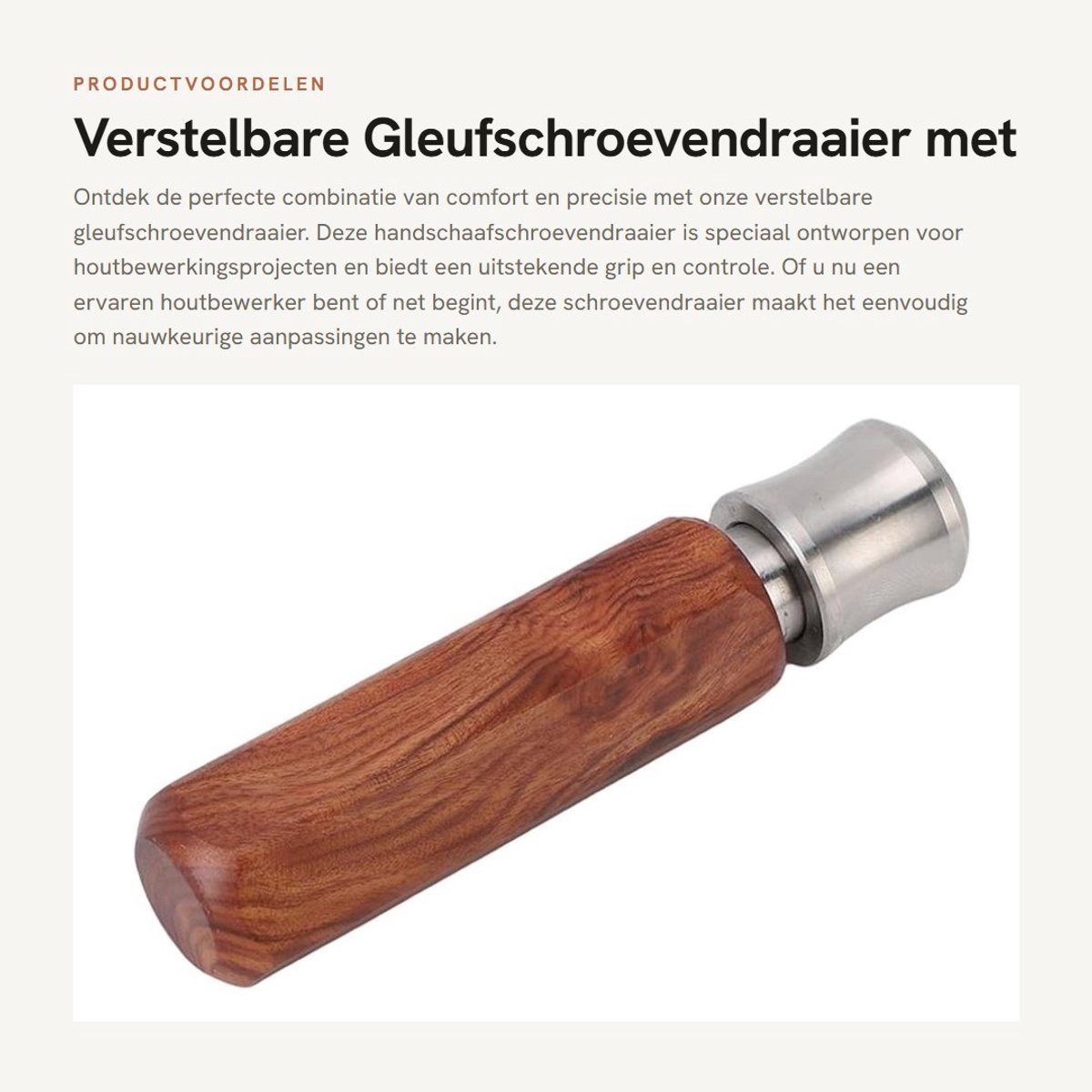 Dailygoods- Gleufschroevendraaier Ergonomisch Handvat - Houten Handvat - Roestvrij Staal - Opbergdoos - Precisiehoutbewerking - Comfortabel Gebruik - Schroevendraaier