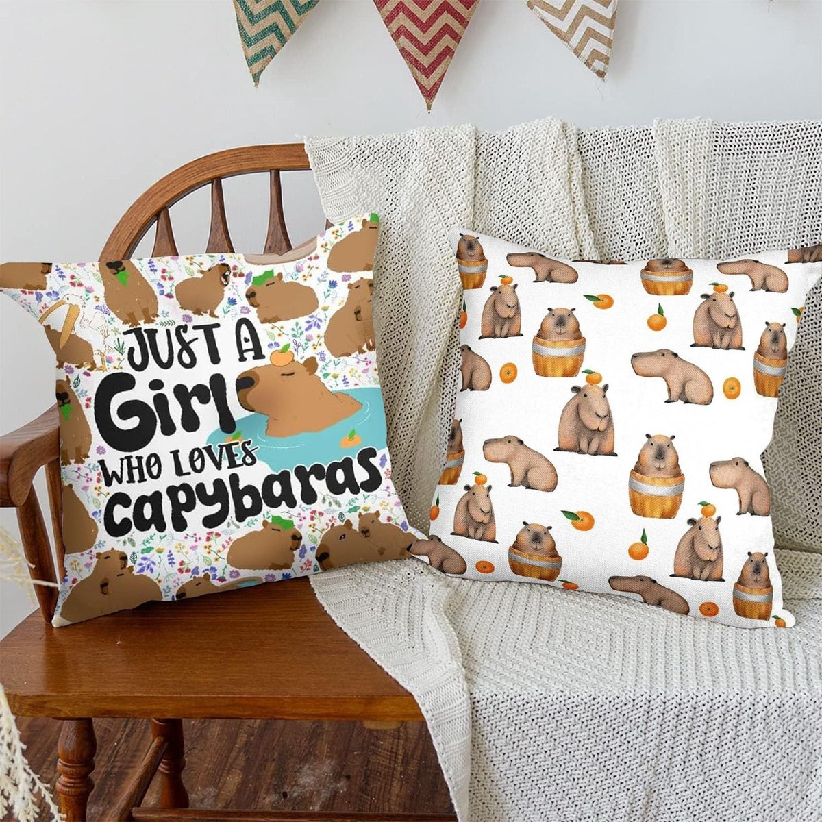 Dailygoods- Kussenslopen 45 x 45 cm - Set van 2 - Zacht Polyester - Cartoon Dier - Decoratie - Geschikt voor Bank/Bed - Kussenhoezen
