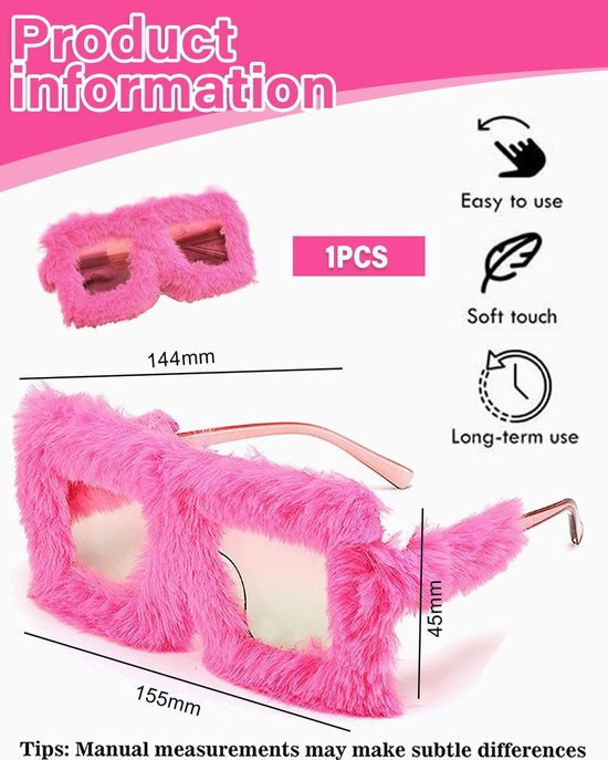 Zonnebril Oversized - Zonnebril - Feest Zonnebril - Roze Rode Zonnebril - Uniek Design - Duurzaam Materiaal - Feestzonnebril — afbeelding 4