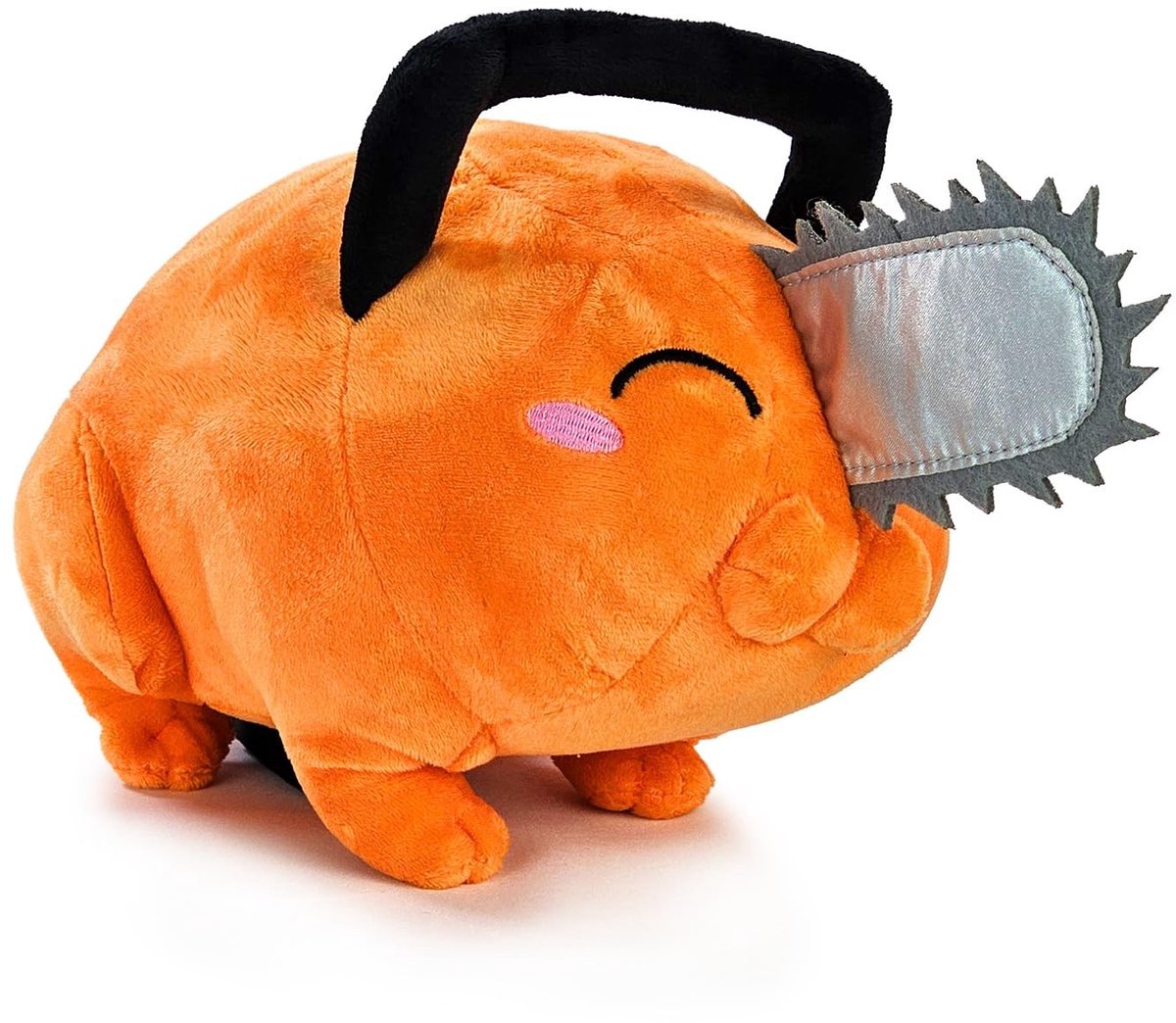 Dailygoods- Knuffel Chainsaw Man - Pluche Dier 30 cm - Knuffel Groot - Pluche Figuur - Veiligheidswaarschuwing - Hoogte 18 cm