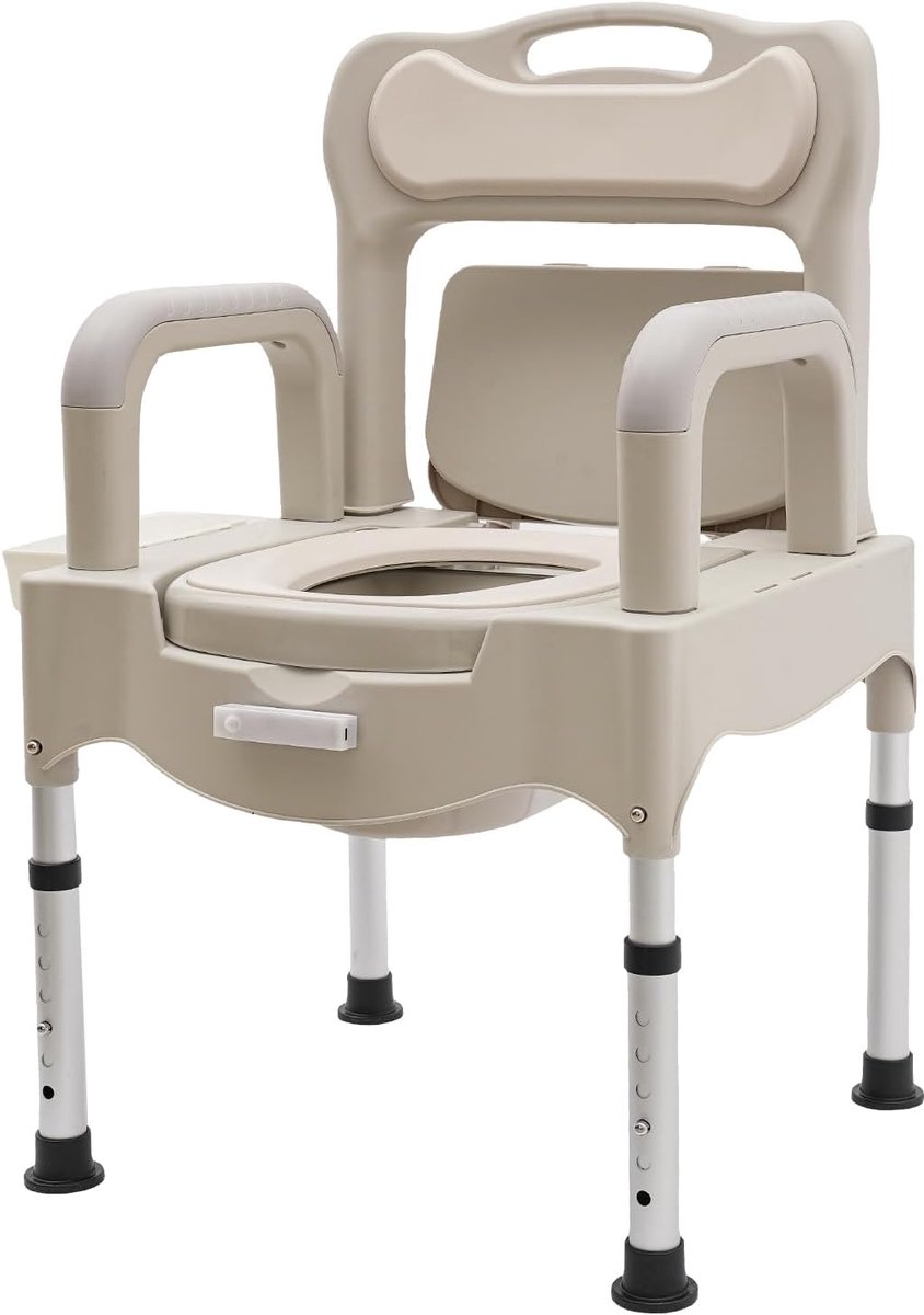 Toiletstoel - Douchestoel Commode - Veilige Zelfstandigheid - In Hoogte Verstelbaar - Tot 250 kg - Wit