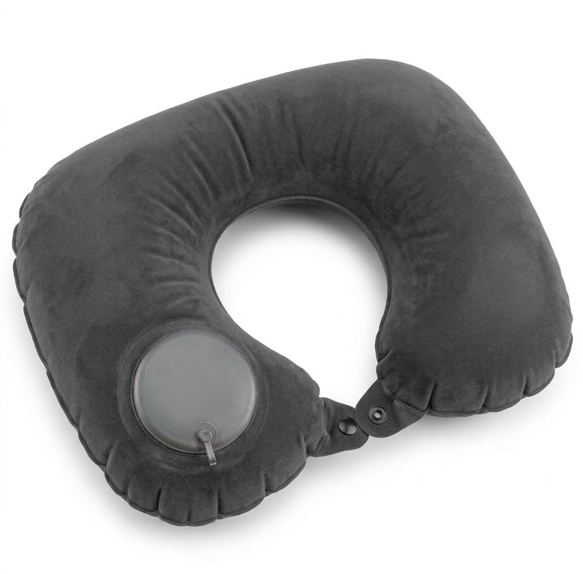 Dailygoods- Opblaasbaar Nekkussen met Geïntegreerde Pomp - Opvouwbaar Reiskussen - Comfort voor Vliegtuig/Auto/Train - 37 x 24 cm - PVC met Gevlokt Oppervlak - Reiscomfort