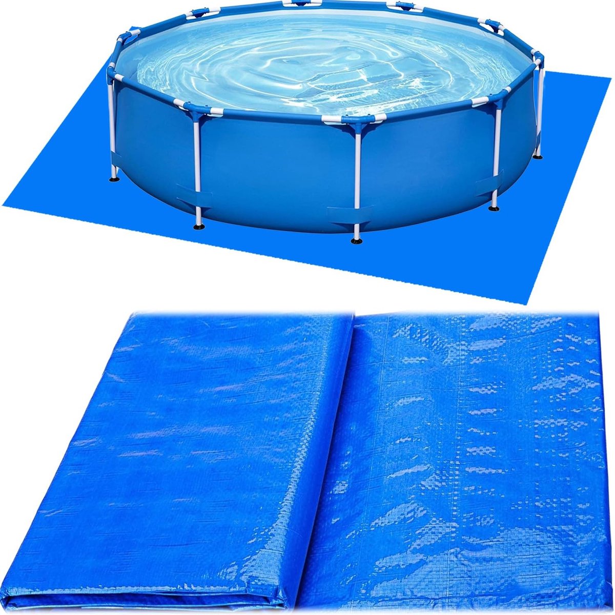 Dailygoods- Zwembadzeil Hoogwaardig - Grondzeil - Waterdicht - Scheurvast - Diameter 274 cm - Bescherming tegen stenen en wortels