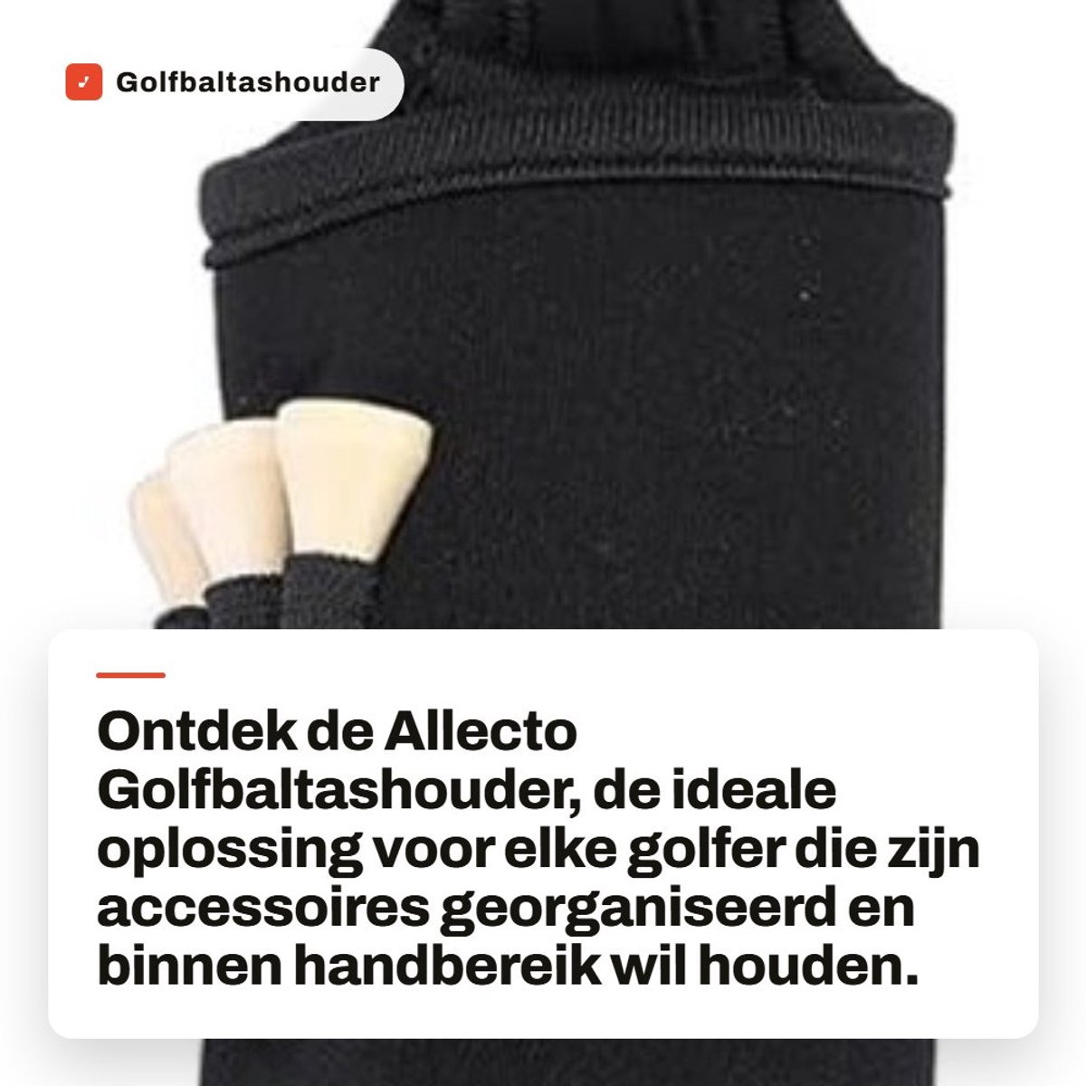 Dailygoods- Golfbaltashouder Neopreen - Clip - Draagtas - Riemtas - Golfaccessoires - Multifunctioneel Gebruik - Zwart - Golftas
