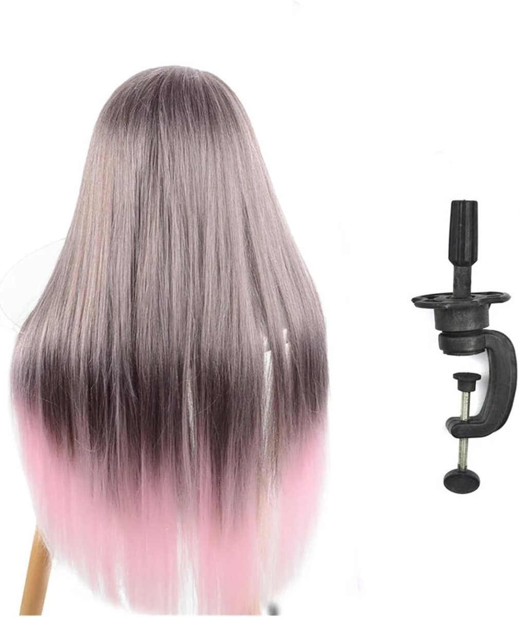 Mannequinhoofd Met Haar - Oefenhoofd Kapper - Haar Styling Oefenen - Lang Synthetisch Haar - 1500 Gram - Kleurrijk