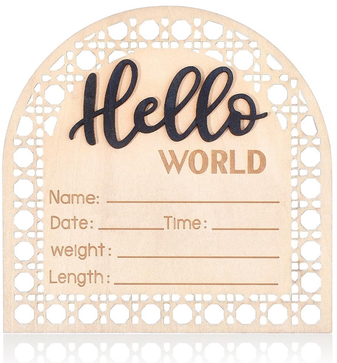 Dailygoods - Houten Geboorte Aankondigingsbord met Welkom Baby