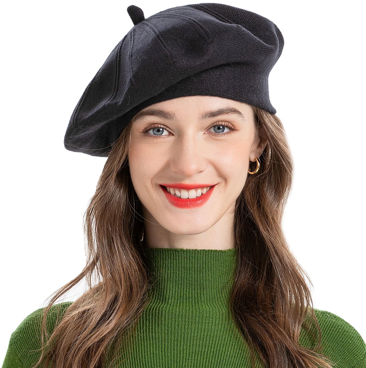 Dailygoods- Baret Omkeerbaar - Warm - Effen Kleur - Acryl/Polyester - Eén Maat - Hoogwaardige Kwaliteit - Hoed