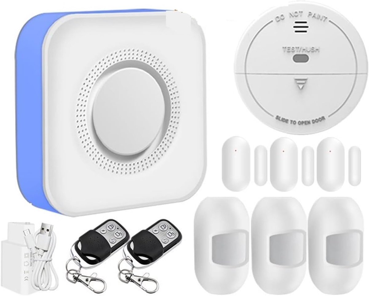 Draadloos Alarmsysteem - Slimme Beveiliging - Huis Beveiligen - App Bediening - Met Sirene - Zwart