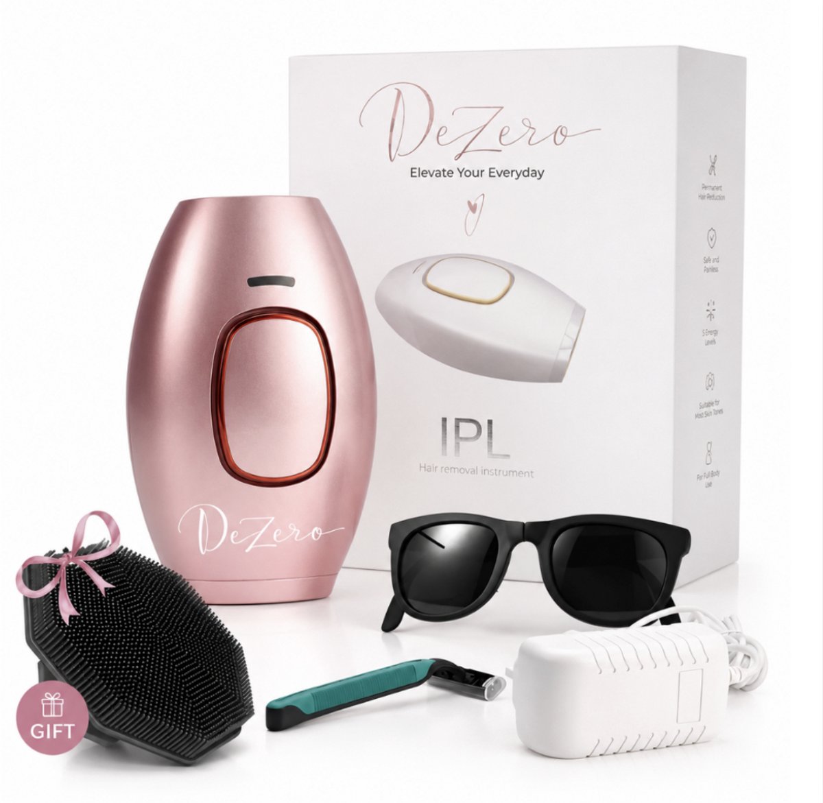Bol.com Dezero® IPL Ontharingsapparaat voor Thuis - Epileerapparaat Dames & Heren - Geschikt voor Gezicht, Lichaam, Oksel & Inti... aanbieding