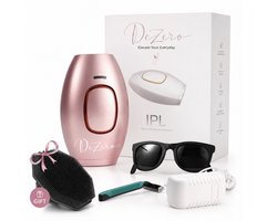 Dezero® IPL Ontharingsapparaat voor Thuis - Epileerapparaat Dames & Heren - Geschikt voor Gezicht, Lichaam, Oksel & Intiem - Inclusief Siliconen Body Scrubber, Beschermbril, Scheermes & Opbergtas