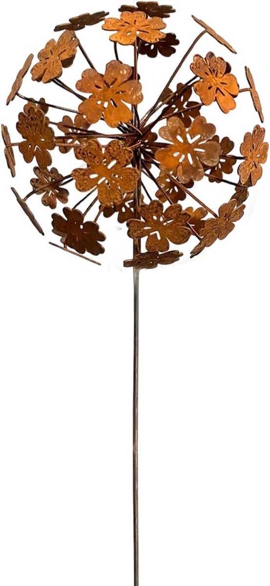 Tuinsteker Bloemen - Metalen Decoratie - Tuin Verfraaien - Verstelbare Bloemblaadjes - 40 x 135 cm - Roestlook