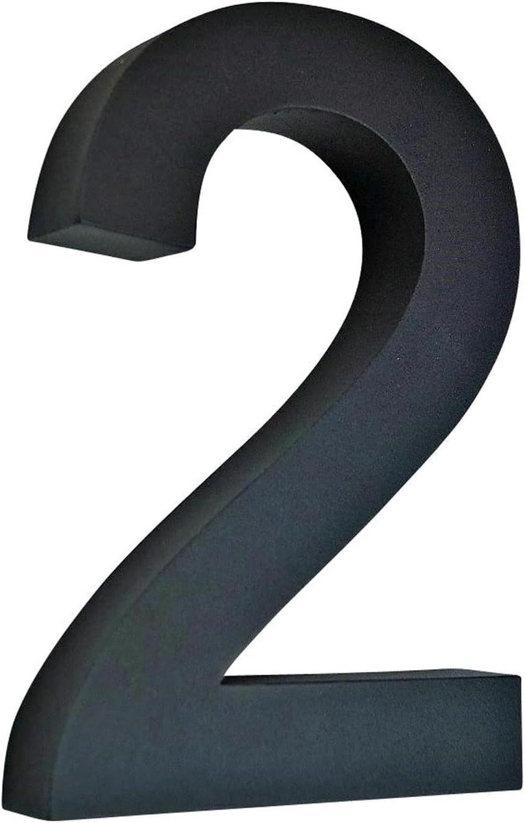 Huisnummer Roestvrij Staal - Modern Huisnummer - Gevel Decoratie - 3D Effect - 20 cm Hoog - Zwart Antraciet