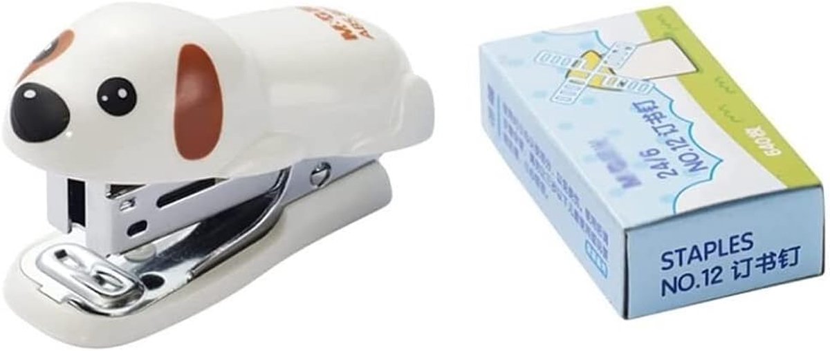 Bureaunietmachine - Mini nietmachine - Papier binden - Schattig ontwerp - 20 vellen - Geel