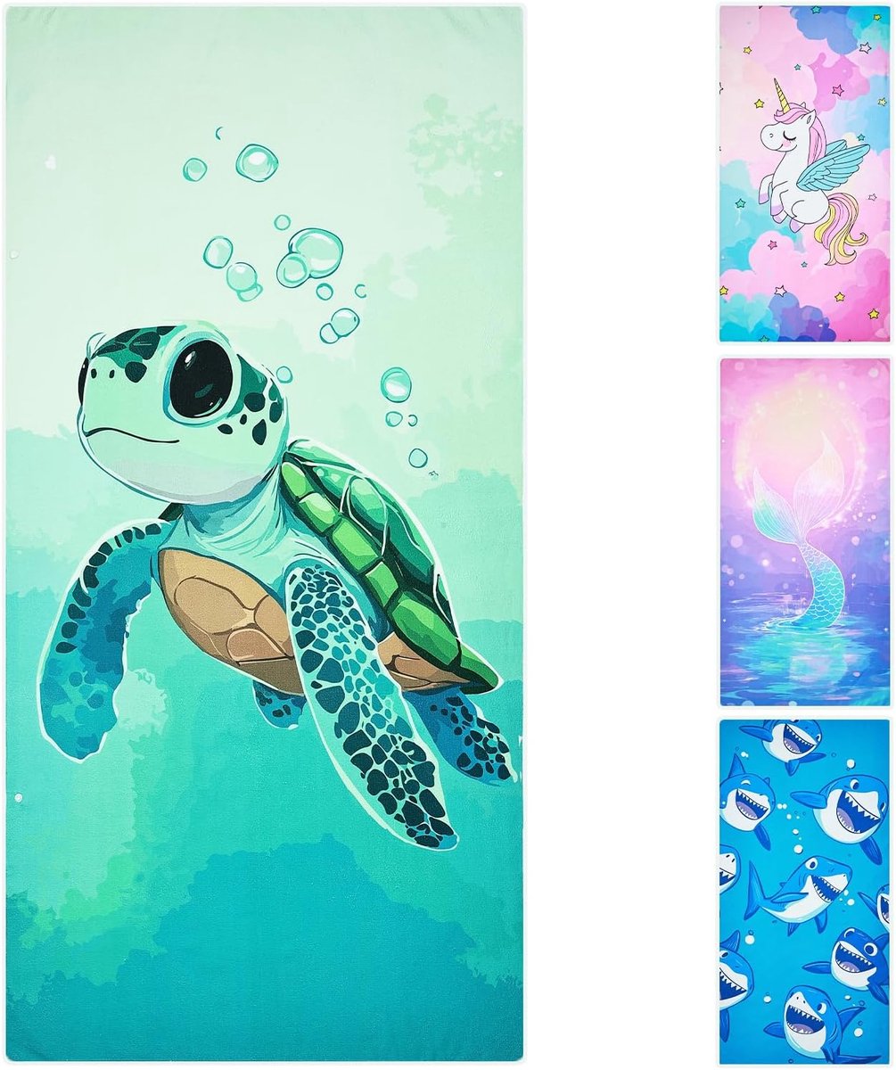 Strandlaken Kinderen - Badhanddoek Strand - Spelen en Ontspannen - Zacht Katoen - 140 x 70 cm - Stijl C