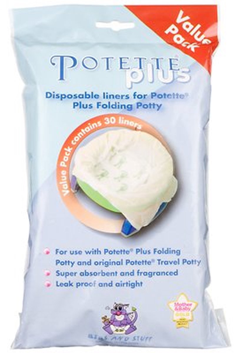 Wegwerp Potty Voeringen - Reis Potje - Zindelijkheid Oefenen - Geur Absorberend - 30 Stuks - Wit
