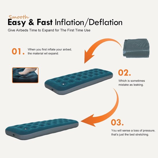 Luchtbed met Ingebouwde Pomp - Air Mattress - Inclusief Opbergtas logeerbed — afbeelding 4