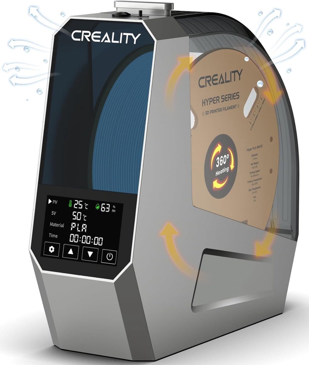 Filament Droger Box - 3D Print Box - 3D Printen Verbeteren - 360 Graden Verwarming - 1.75/2.85 mm - Grijs