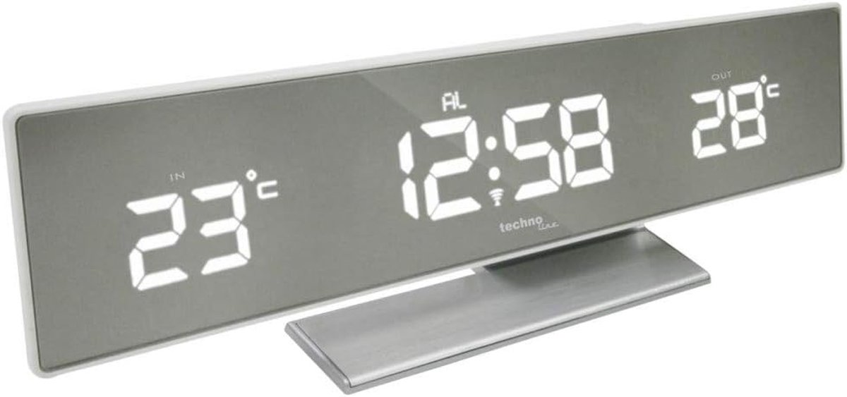 Weerstation Met Display - Temperatuur Station - Binnen En Buiten - Spiegel Weergave - 26 Centimeter - Wit
