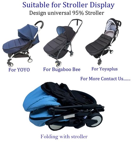 Universele Baby Kinderwagen Voetenzak - Warme en Zachte Voering, Waterdichte Stof, Inclusief Draagtas, Machinewasbaar, Hemelsblauw van Merkloos — afbeelding 2