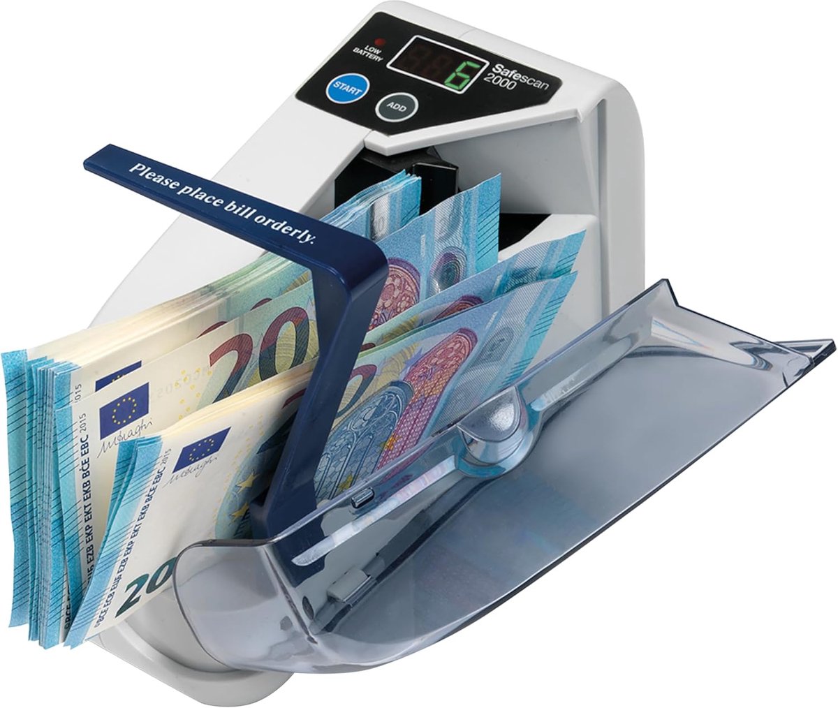 Bankbiljet Tellers - Geld Telmachine - Snel Geld Tellen - Telt 600 Biljetten/Min - 19 x 10.2 cm - Zwart