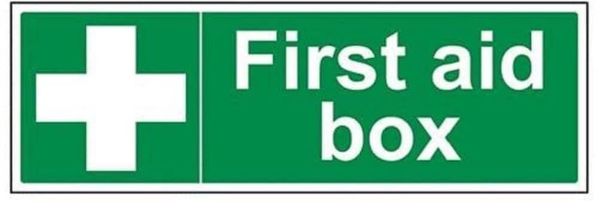 EHBO Doos Bord - Veiligheidspictogram EHBO - Werkplek Veiligheid - Zelfklevend Vinyl - 45x15 cm - Groen