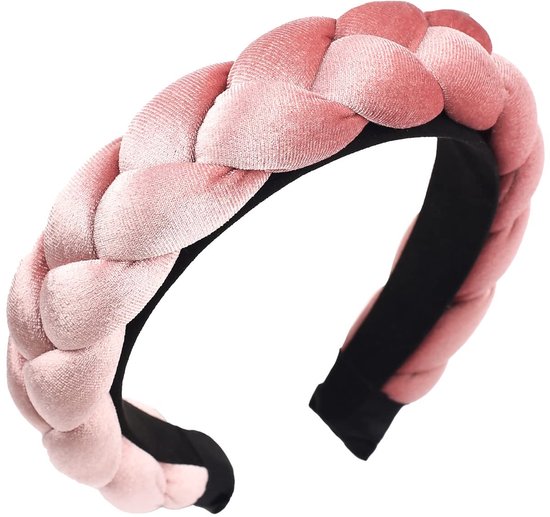 Dailygoods- Hoofdband gevlochten - Haaraccessoires vrouwen - Vintage haaraccessoire - Fluwelen hoofdband - Ideaal voor feesten - Zacht en uniek ontwerp