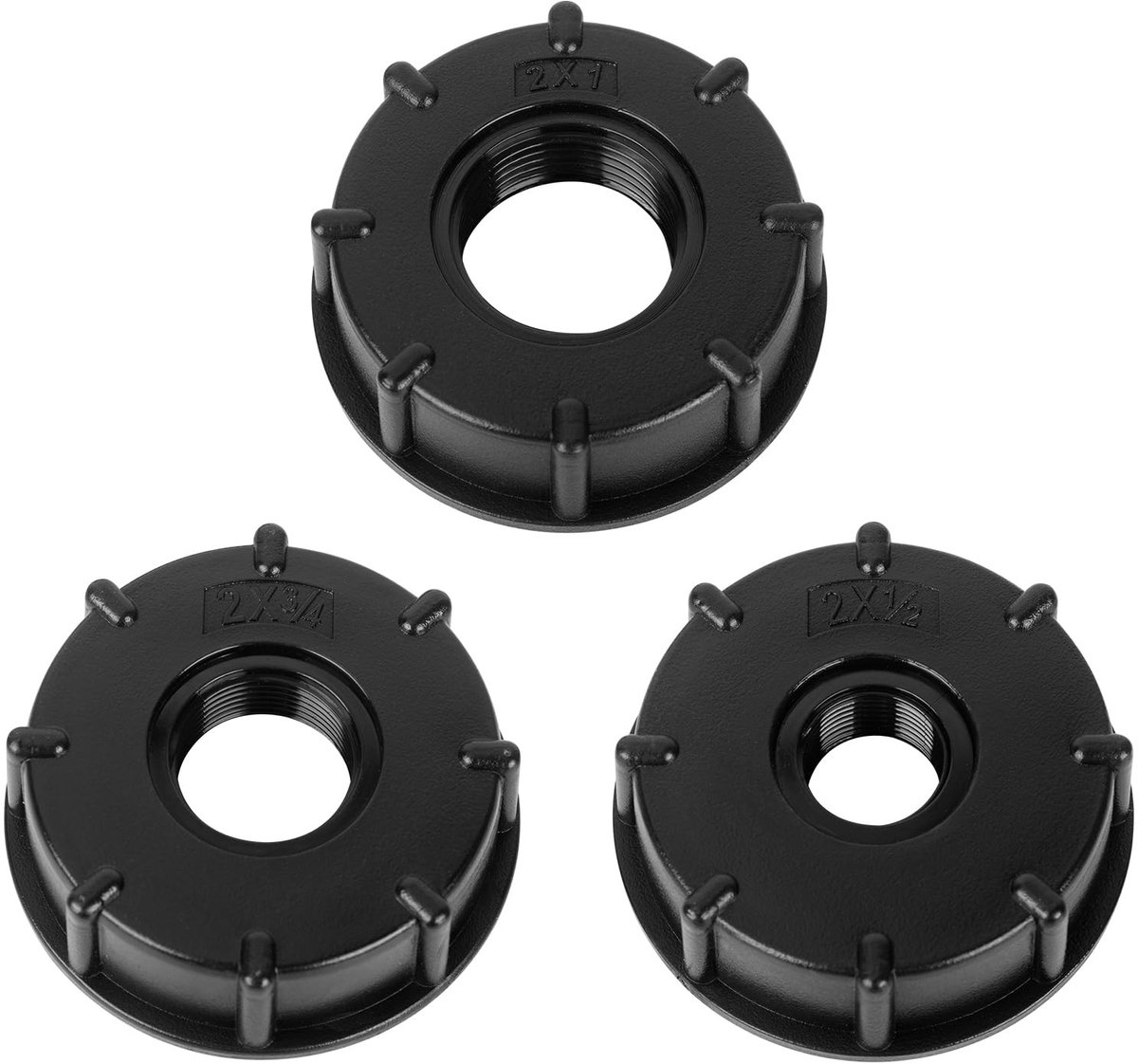 Dailygoods - 3 Stuks IBC Tankdop S60x6 IBC Fitting/Tepelplug Adapter voor IBC Tank Watertank Connector Schroefdraadverbindingen in Adapters 1/2 ' 3/4 ' 1 Inch