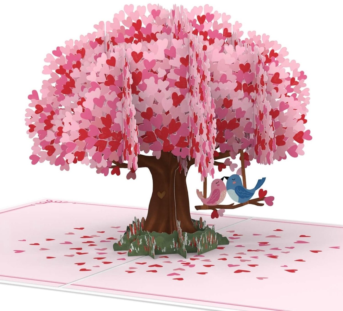Dailygoods- Pop-upkaart Hartvormig - 3D Verjaardagskaart - Wenskaart Verloving - Wenskaart Bruiloft - Wenskaart Jubileum - Bijzondere Papierkunst