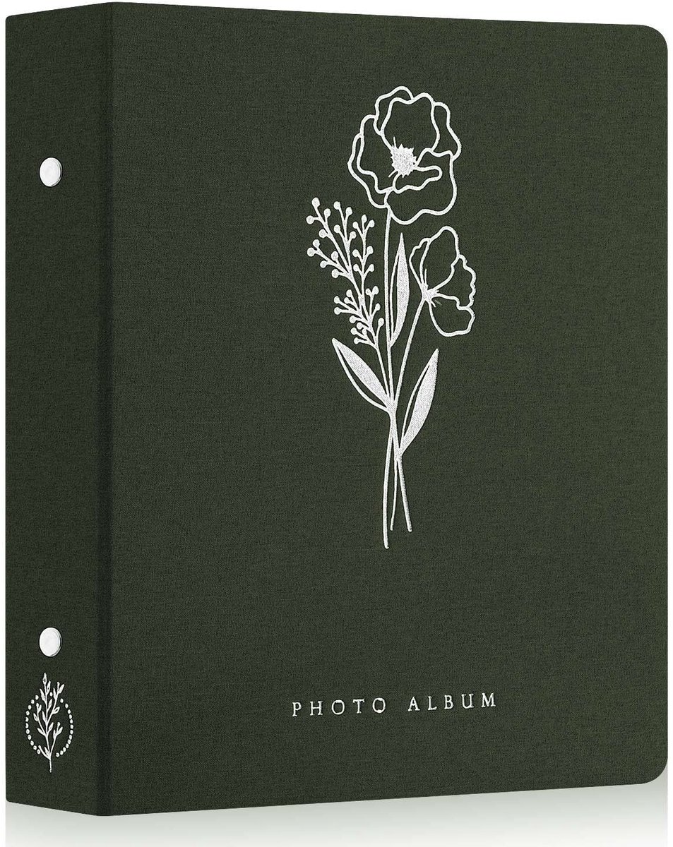 Dailygoods- Fotoalbum 10x15 cm - Linnen Omslag - Insteekvakjes - 400 Foto's - Luxe Zilveren Print - Waterdicht en Zuurvrij - Fotoboek
